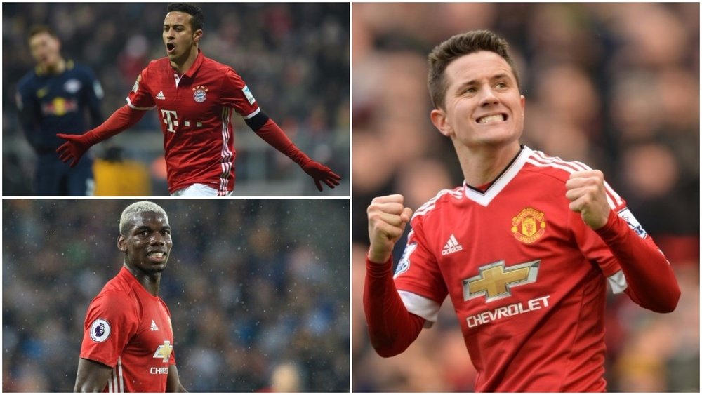 Montage de Pogba, Ander Herrera et Thiago. BeSoccer