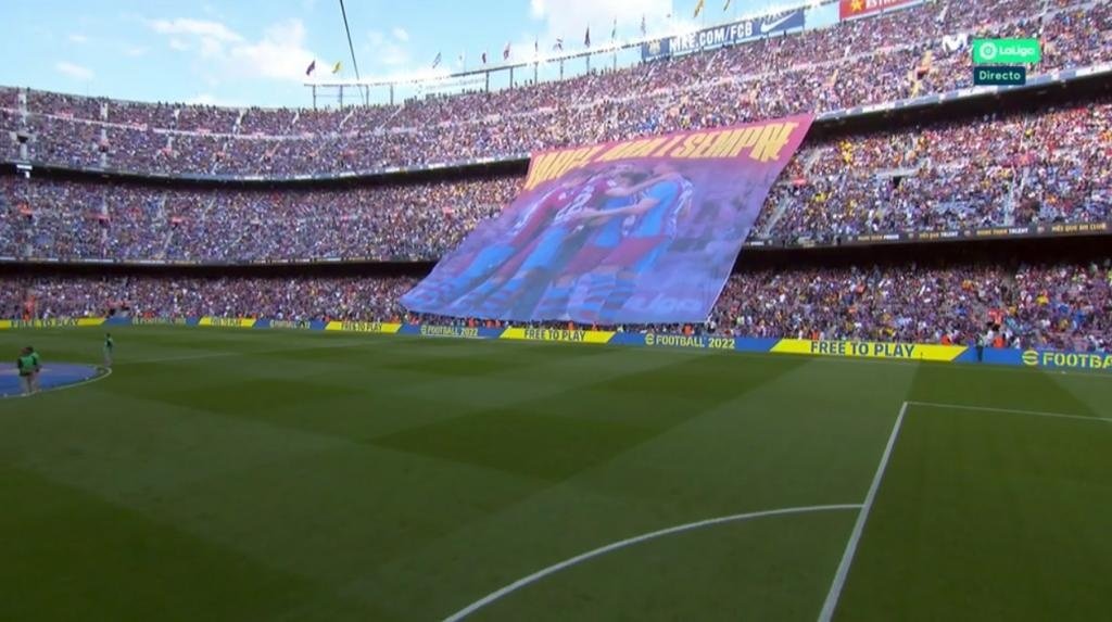 The banner at Camp Nou: 