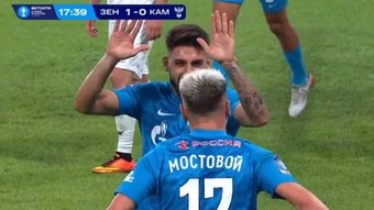 El Zenit ganó y goleó. Captura/MatchPremier