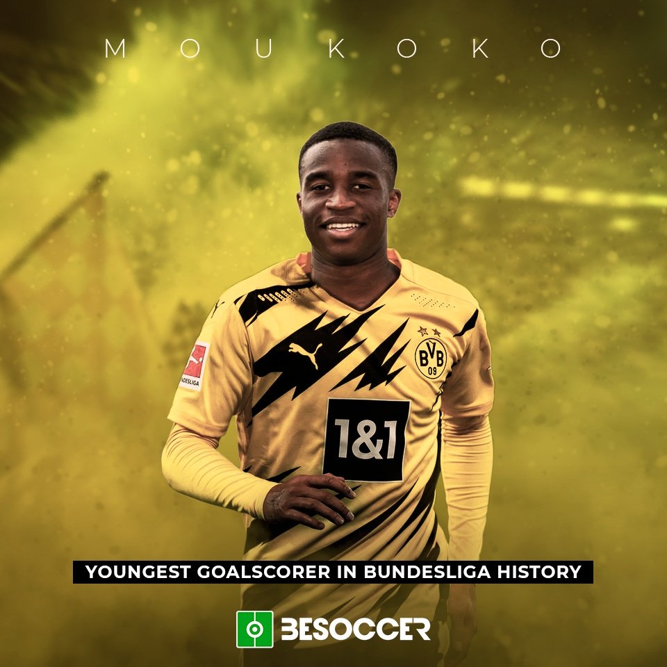 Moukoko becomes youngest Bundesliga scorer. AFP