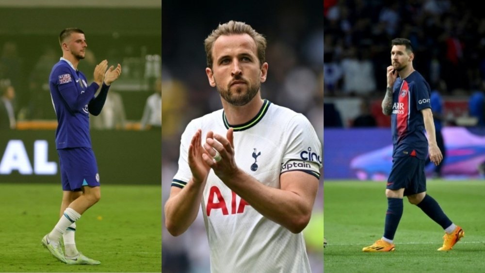 Mount, Kane and Messi face big possibilities this summer. AFP