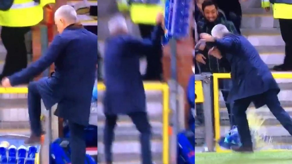 Mourinho a perdu les pédales sur le but de Fellaini. Capture/Movistar