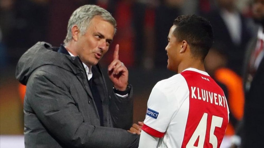 Despite recent speculation, Justin Kluivert has played down talk of a move to Manchester United. AFP