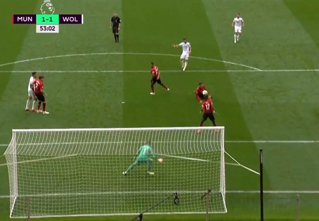 Moutinho equalized for Wolves with a superb finish. Captura/NBC