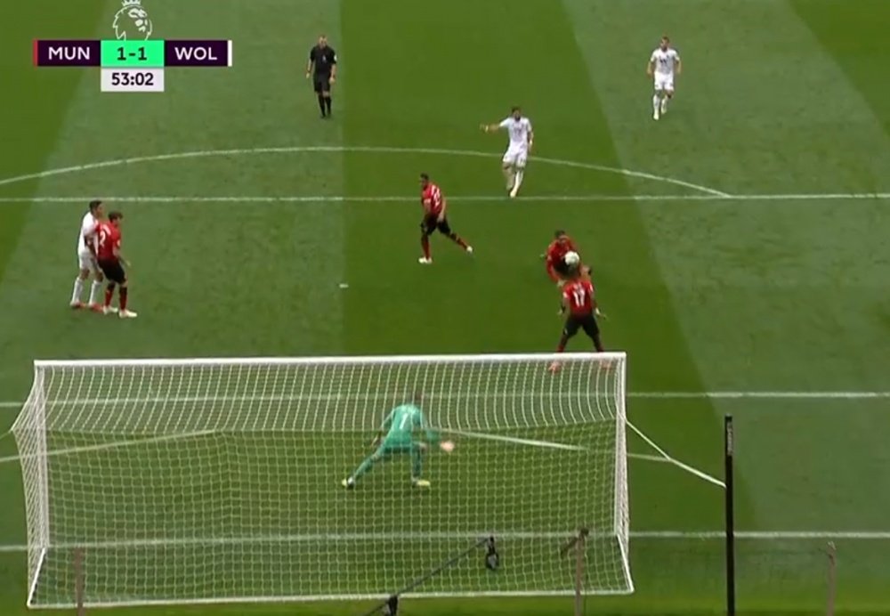 Moutinho equalized for Wolves with a superb finish. Captura/NBC