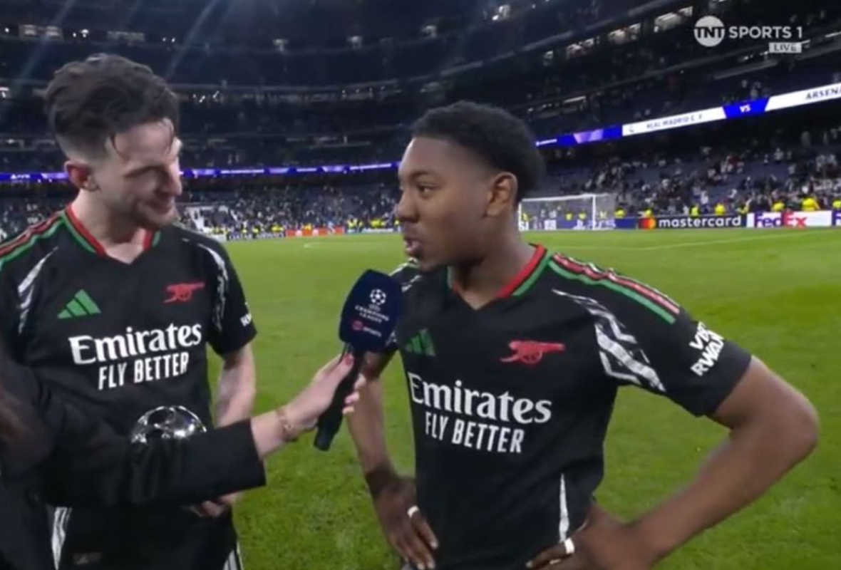 Myles Lewis-Skelly, jugador del Arsenal, compareció ante los micrófonos de 'TNT Sports' nada más terminar la vuelta de los cuartos de final de la Champions League contra el Real Madrid. Reconoció el carácter intimidatorio del Santiago Bernabéu y lo catalogó como "increíble".