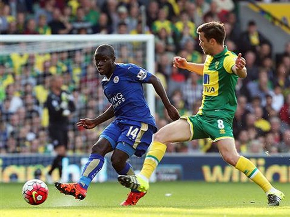 N'Golo Kante is injured during the win at home to Norwich City. Leicester City FC