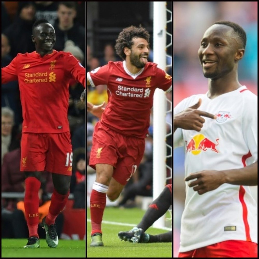 Naby Keita, Mohamed Salah et Sadio Mané. BeSoccer