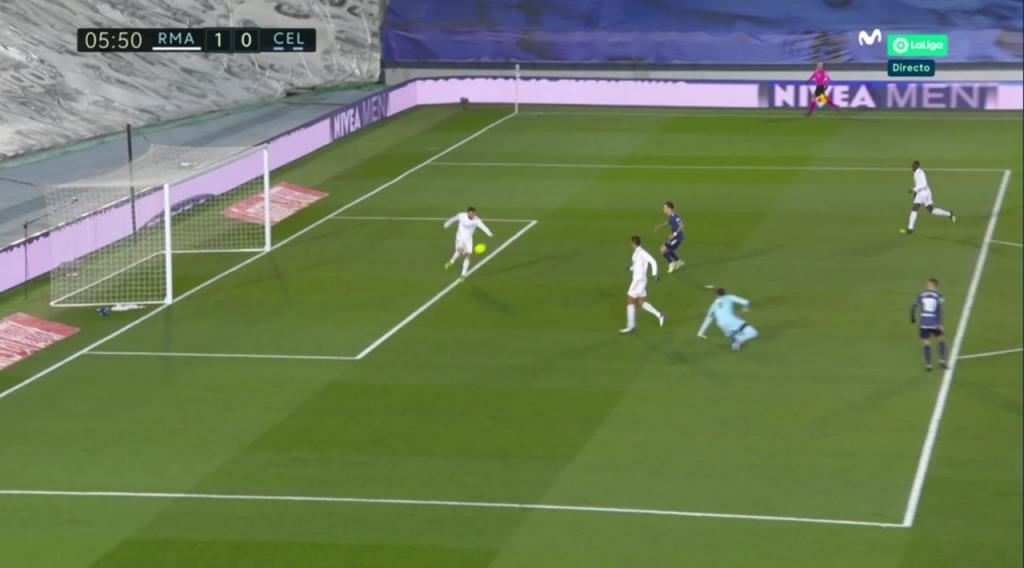 Salvada de Nacho antes del gol de Lucas