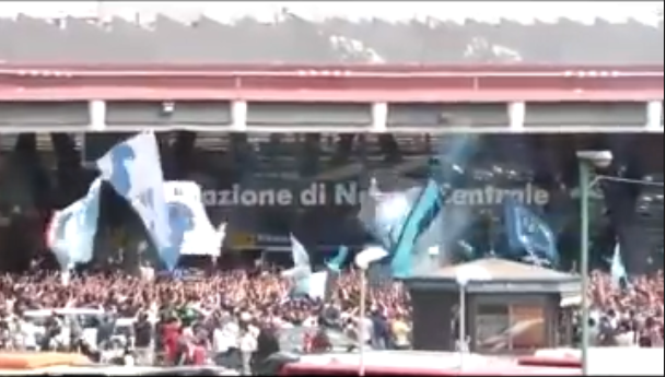 Napoli fans send off their team in style