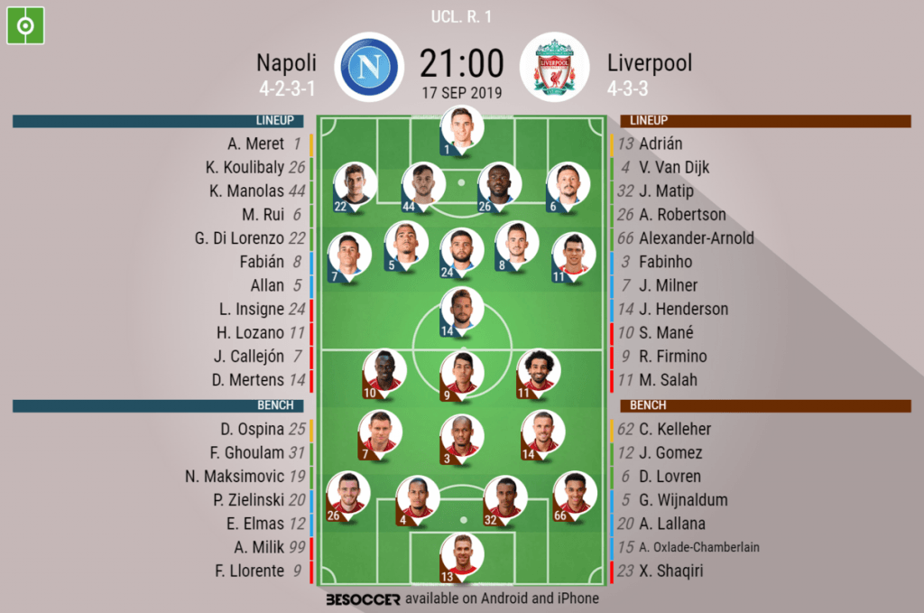 Napoli v Liverpool -as it happened