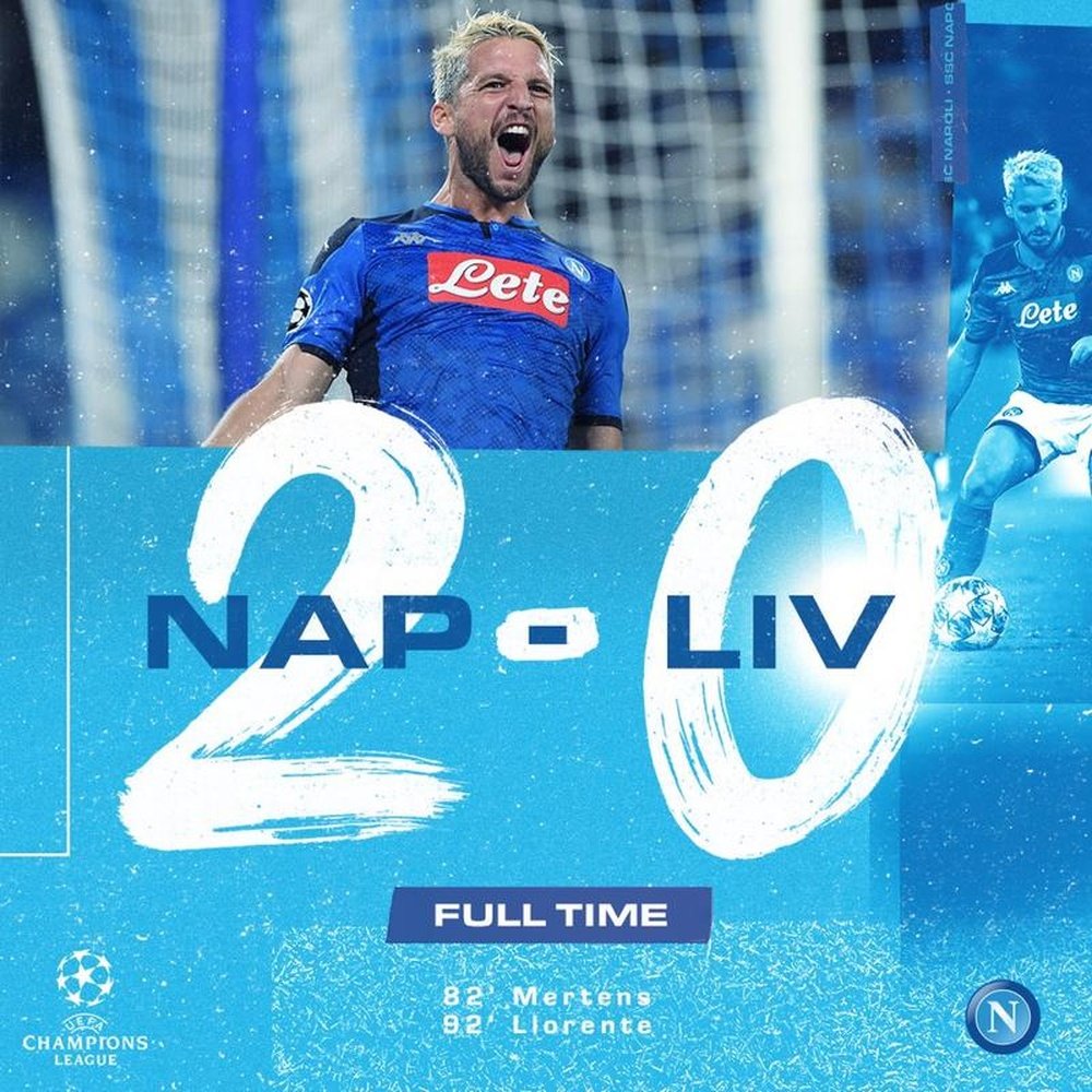 Napoli mostra que essa Champions não será fácil. Twitter.com/sscnapoli