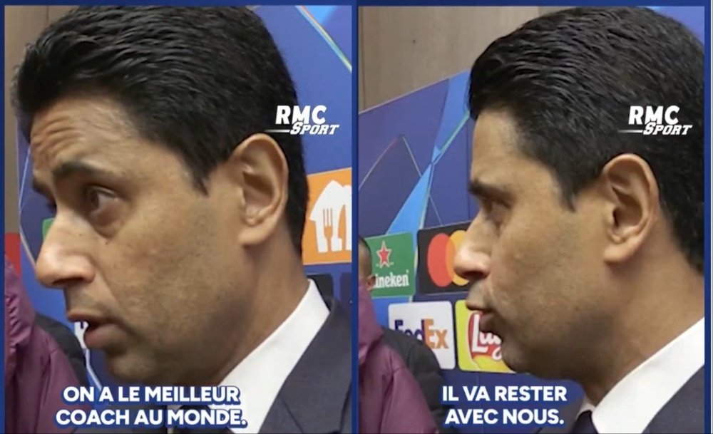 Al-Khelaifi has full confidence in Luis Enrique. Screenshot/RMCSport