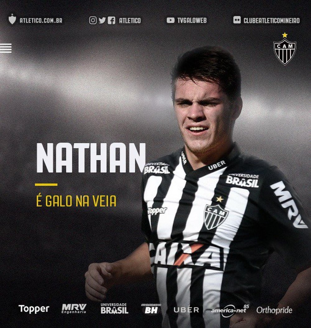 Nathan reforço Atletico Mineiro. Twitter @atletico