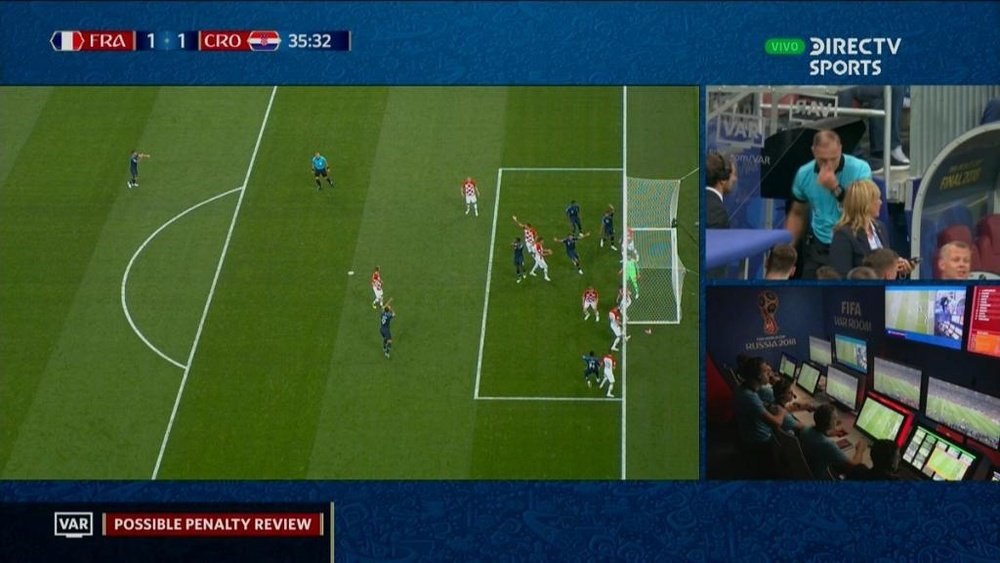 Griezmann converted from the spot after Perisic's handball. Screenshot/DIRECTVSports