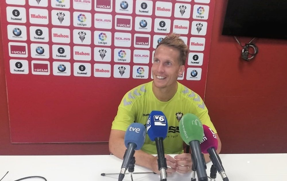 El jugador vasco habló en rueda de prensa. Twitter/AlbaceteBPSAD