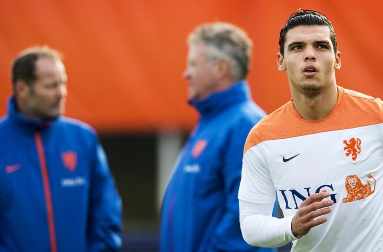 Netherlands defender Karim Rekik attends a training session with his team in Katwijk on November 14, 2014.