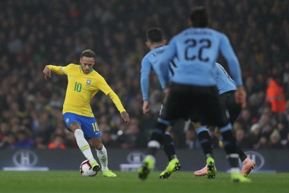 Neymar scored the penalty to give Brazil the win. LucasFigueiredo/CBF