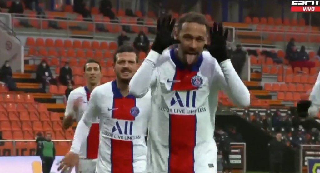 Neymar scored two goals from the penalty spot. Screenshot/ESPN