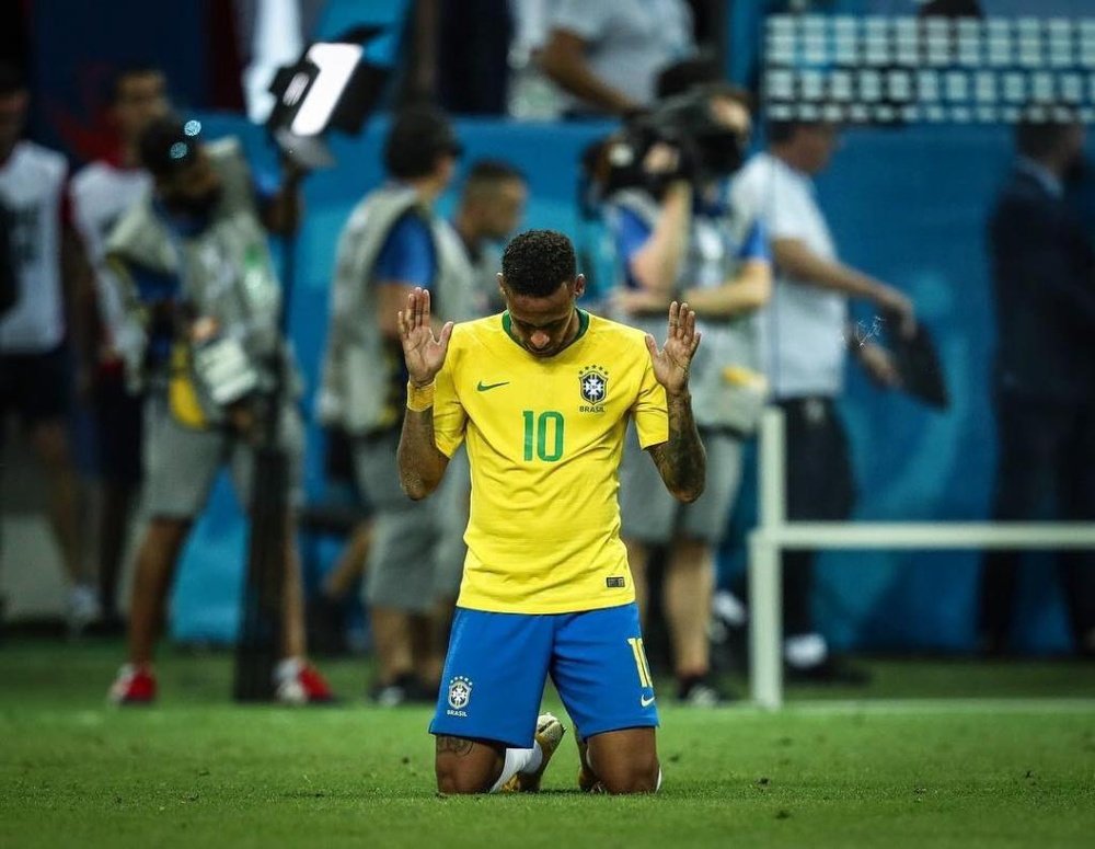 Neymar est très triste après l'élimination. Twitter/Neymarjr