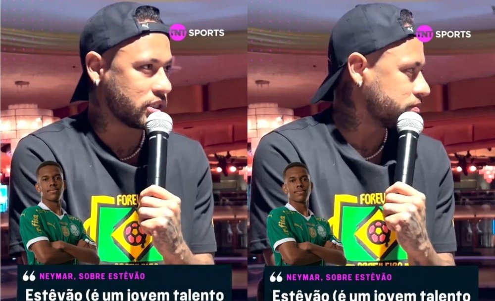 Neymar spoke about Estevao. screenshots/TNTSports