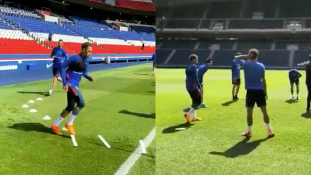 Neymar trained alongside his team-mates on Thursday. InfosClubParis