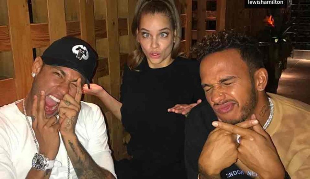 Neymar y Hamilton acudieron a una discoteca. Instagram