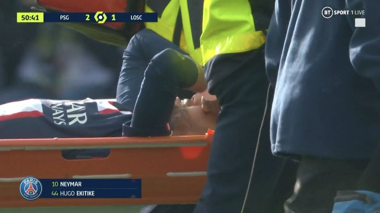 Neymar leaves on stretcher in tears after shocking ankle injury
