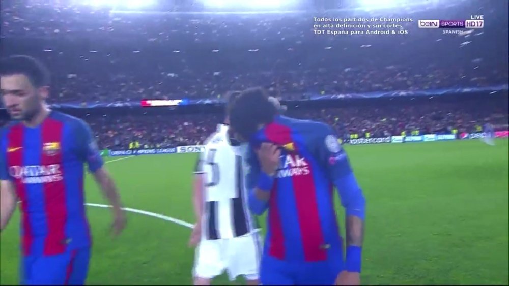Neymar en pleurs à la fin du match contre la Juventus. BeInSports