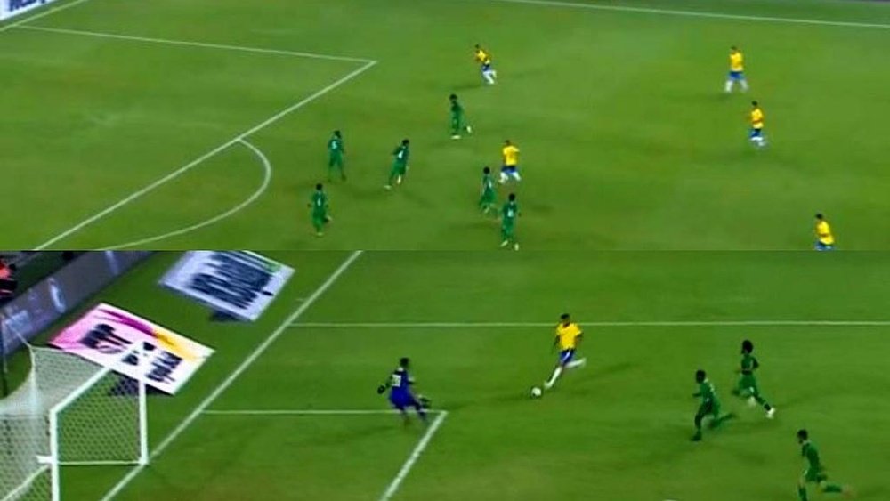 Le Brésil a pris les devants grâce à un but de Gabriel Jesús. Capture/BeINSports