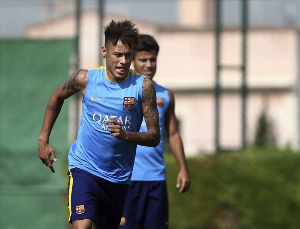 Neymar during a training session. EFE