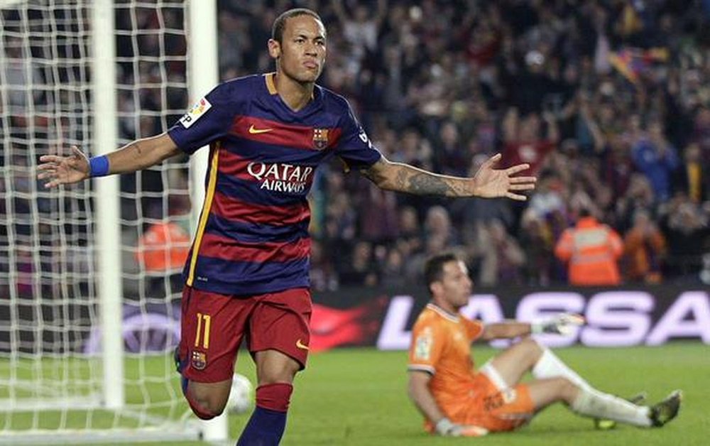 Neymar ha tomado el papel de líder ante la ausencia de Messi y marcó un póker ante el Rayo Vallecano. Twitter.