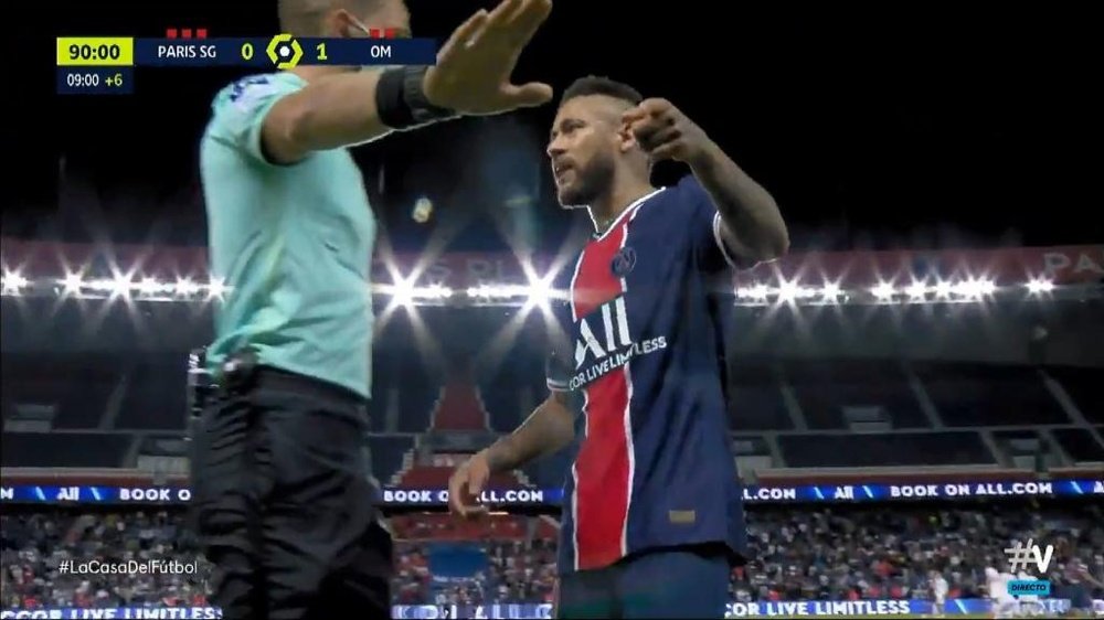 Neymar fue expulsado en la tangana final del partido. Captura/Vamos