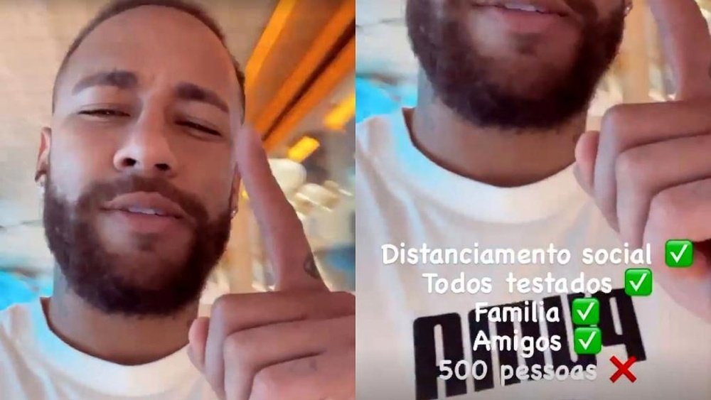 Neymar debocha de possível festa para 500 convidados. Instagram/neymarjr
