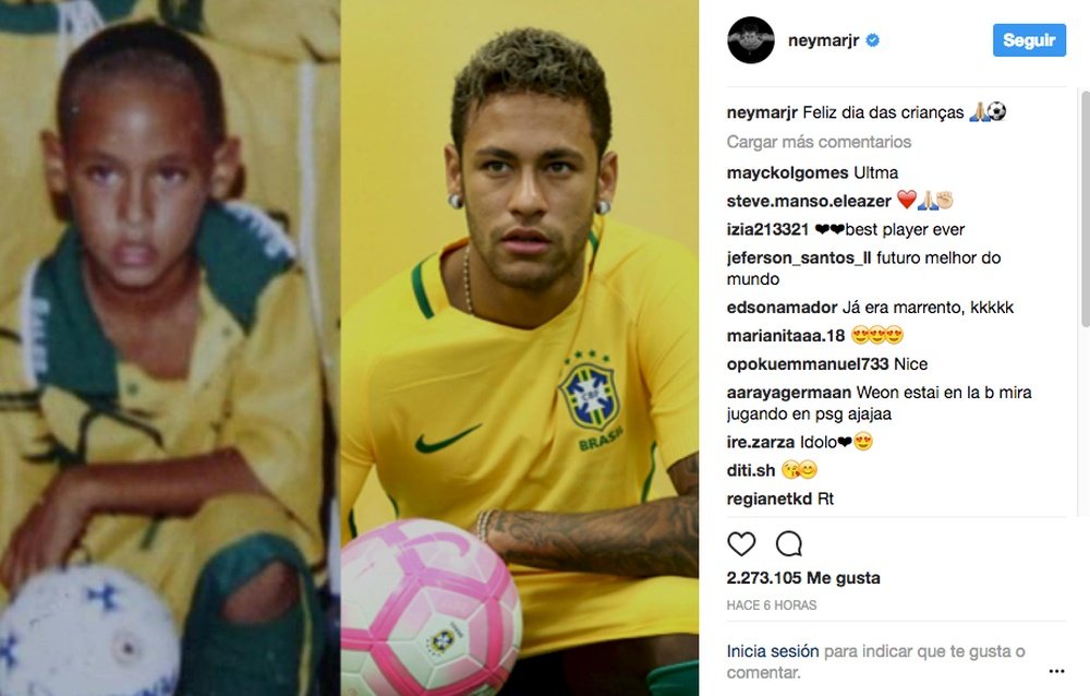 Neymar no cambió en estos años. Instagram/NeymarJr