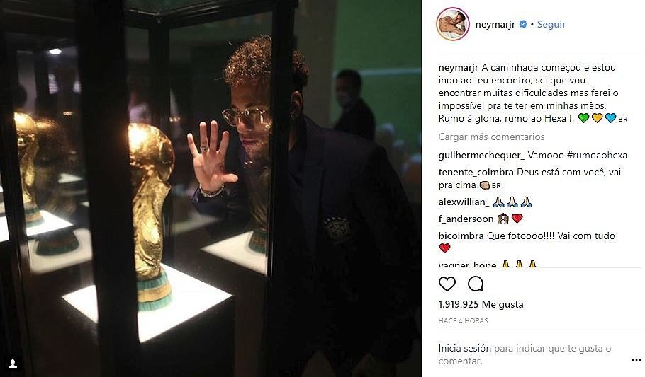 Neymar is chasing World Cup glory. Instagram/NeymarJr