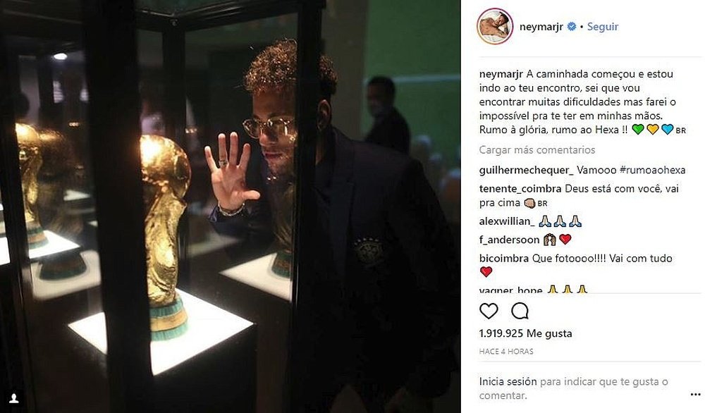 Neymar is chasing World Cup glory. Instagram/NeymarJr