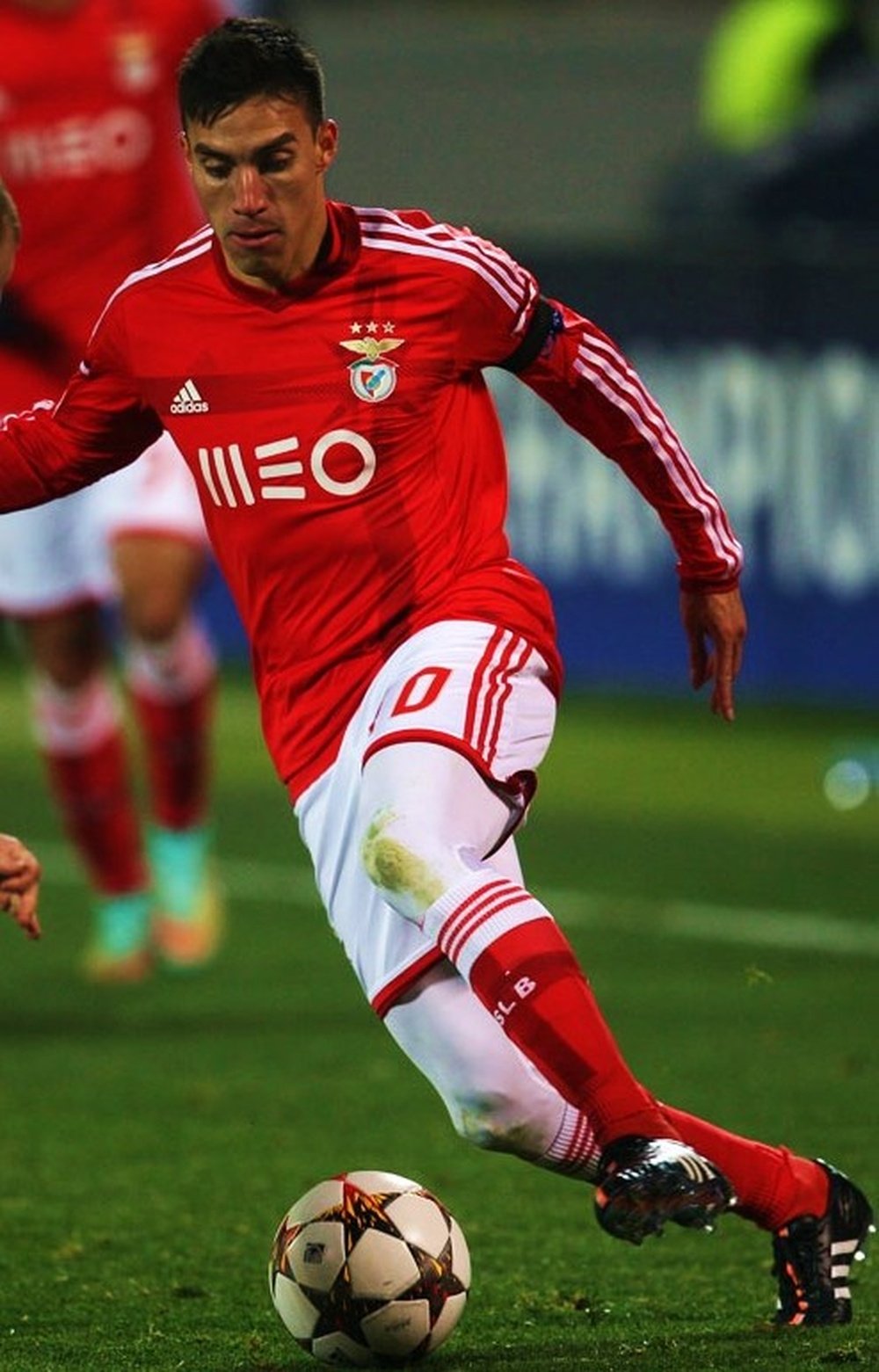 Nico Gaitán, en un partido del Benfica en la Champions League. Cyril Venediktov
