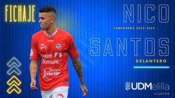 Nico Santos, nuevo jugador de la UD Melilla. Twitter/UDMelilla