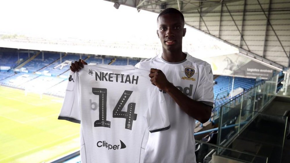 Nketiah está encantado con su fichaje por el Leeds. Twitter/LUFC