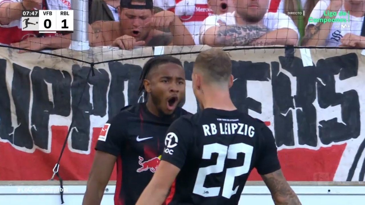 Nkunku tardó 7 minutos y un segundo en marcar su primer gol de la Bundesliga 22-23