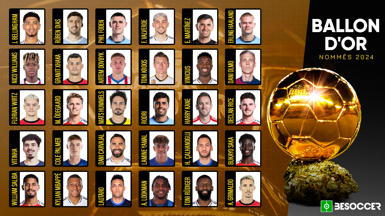 Voici les joueurs nommés pour le Ballon d'Or 2024