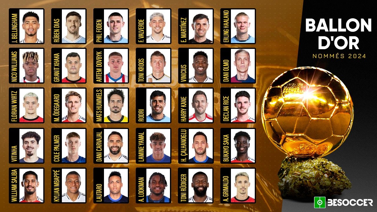Nommés pour le Ballon d'Or 2024. BeSoccer