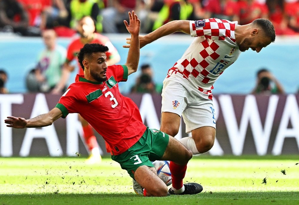 Mazraoui incertain contre l'Espagne. afp