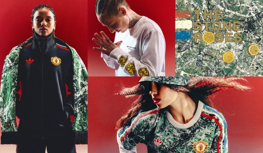 Nueva colaboración del Manchester United, Adidas y The Stone Roses. Adidas/ManUtd