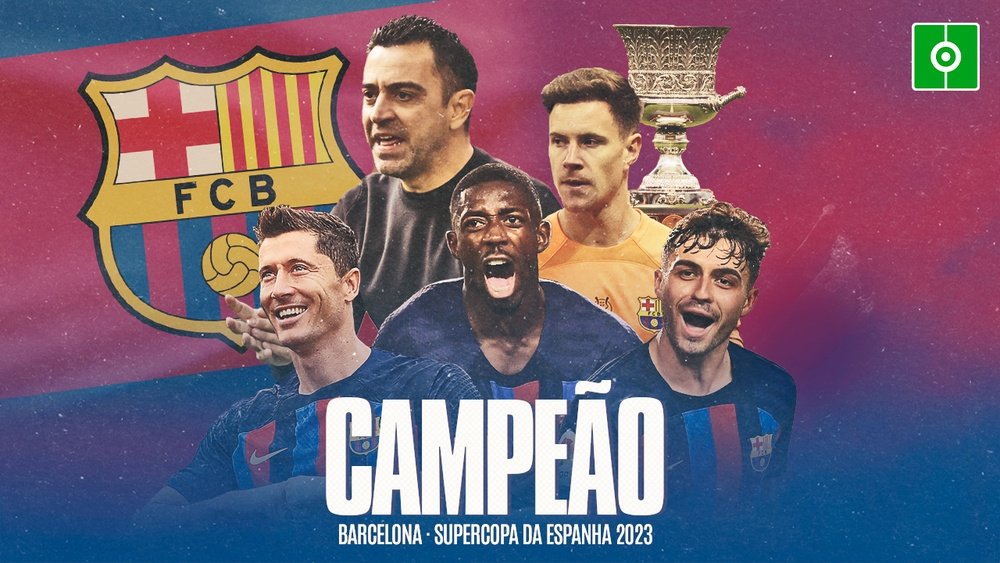 O Barcelona é campeão da Supercopa da Espanha 2023. BeSoccer