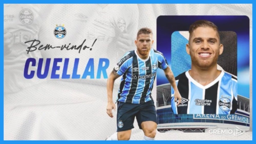 O colombiano Gustavo Cuéllar retorna ao Brasil como reforço do Grêmio. Captura X @futebol_info