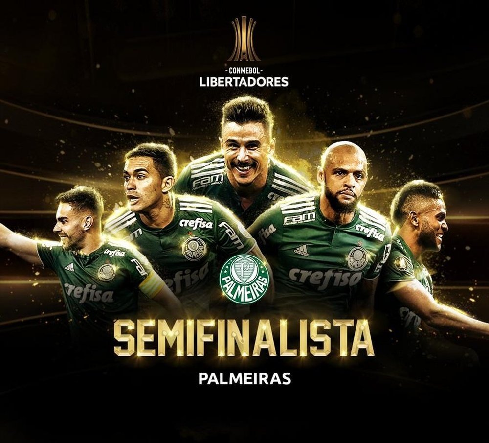 O Palmeiras está na semifinal da Libertadores. Twitter @Libertadores