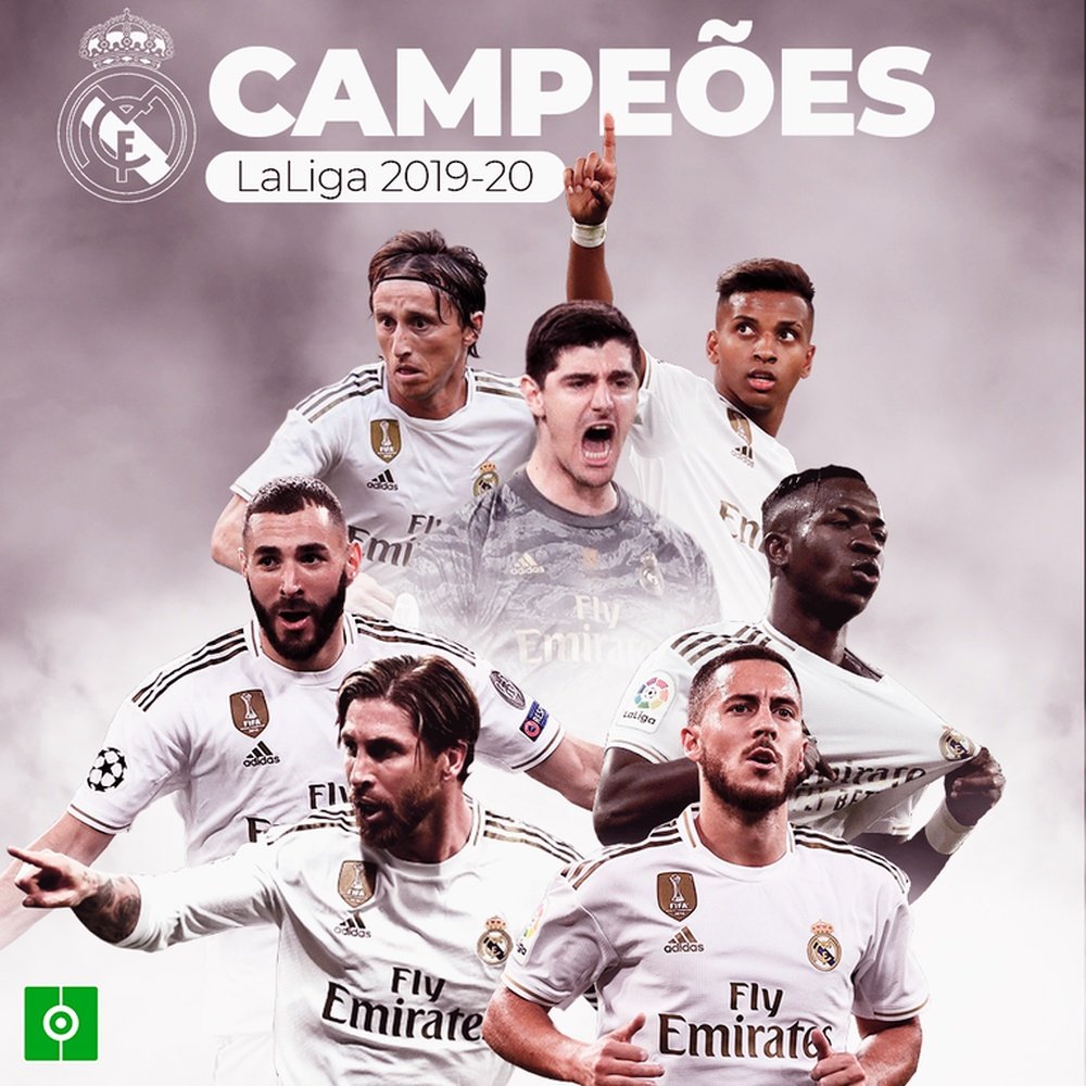 O Real Madrid é campeão da Liga Espanhola 19-20. BeSoccer