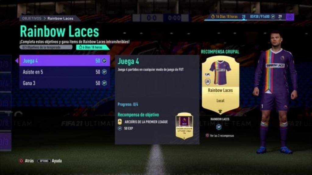 Guía para completar la equipación 'Rainbow Laces' en FIFA 21. EA Sports